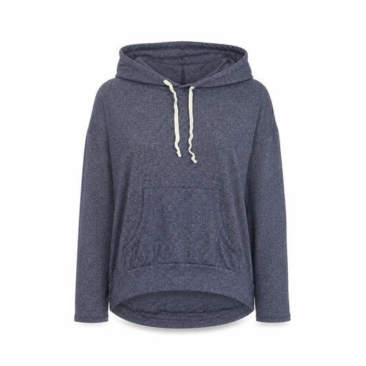 Front view of Acemi women’s blue pullover hoodie, size M
