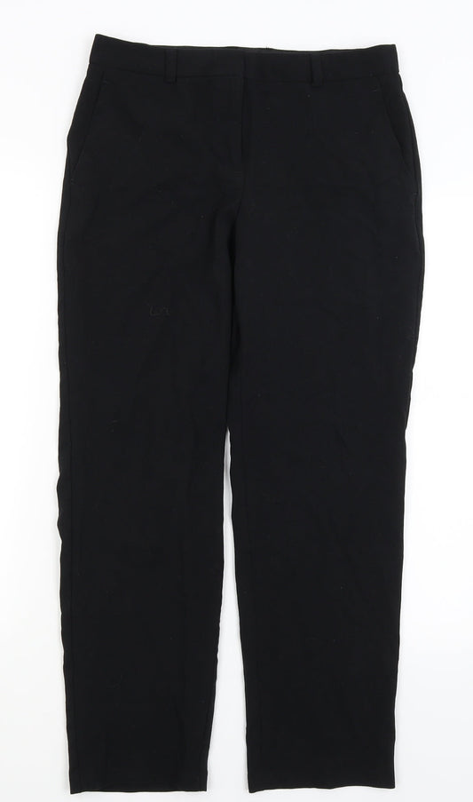 Womens UK Size 10 M&S Regular Fit Dress Pants Black Trousers