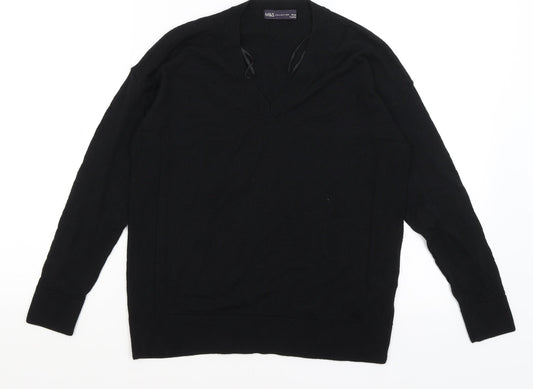 Womens UK Size S M7S Black Pullover Jumper