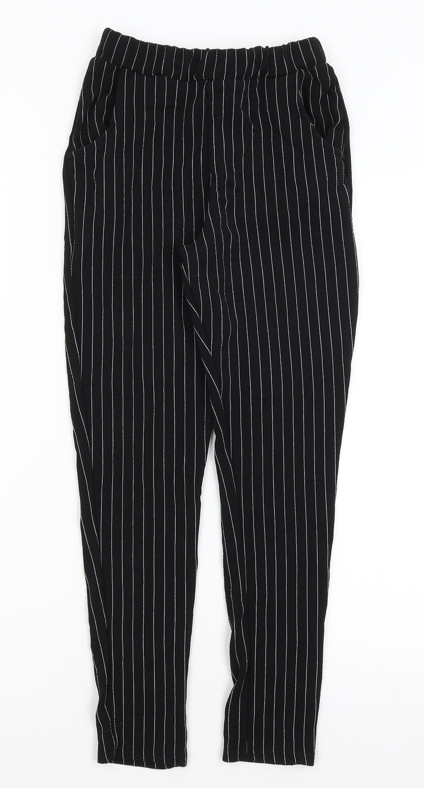 Pretty Little Thing Womens Black Striped  Trousers  Size 4 L23 in