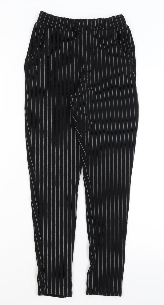 Pretty Little Thing Womens Black Striped  Trousers  Size 4 L23 in