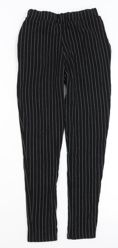 Pretty Little Thing Womens Black Striped  Trousers  Size 4 L23 in