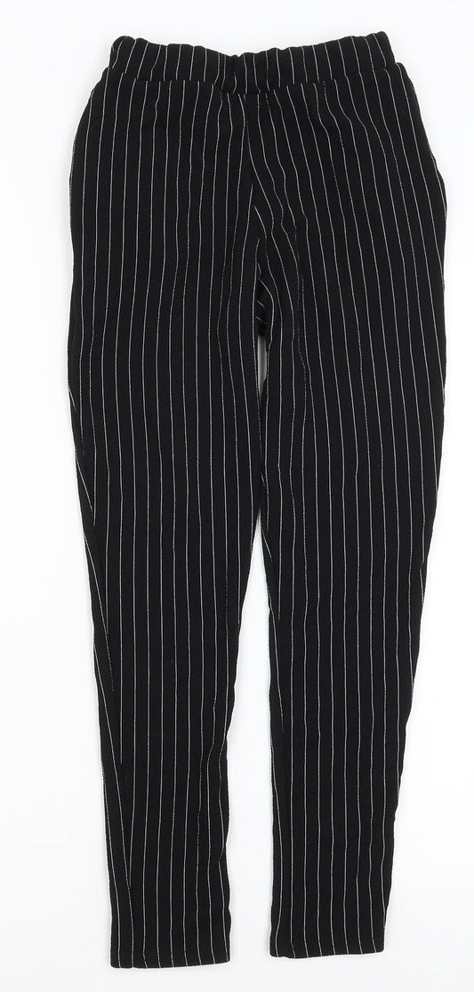 Pretty Little Thing Womens Black Striped  Trousers  Size 4 L23 in