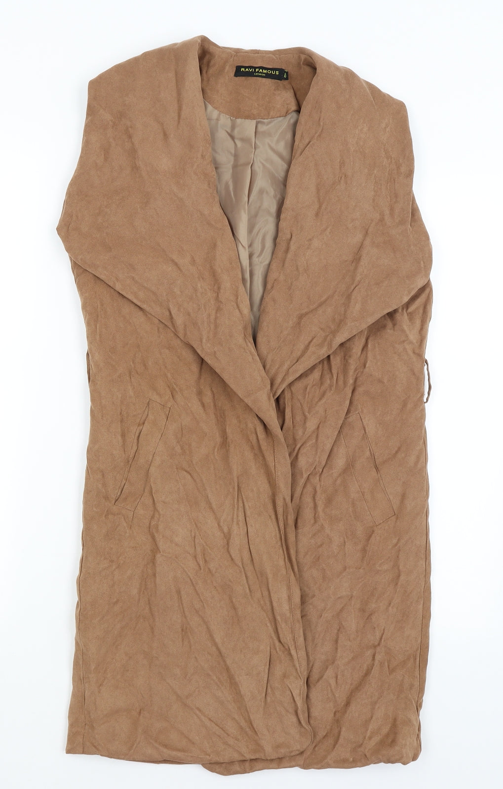 Womens UK Size 10 Ravi Famous Brown Vest Jumper