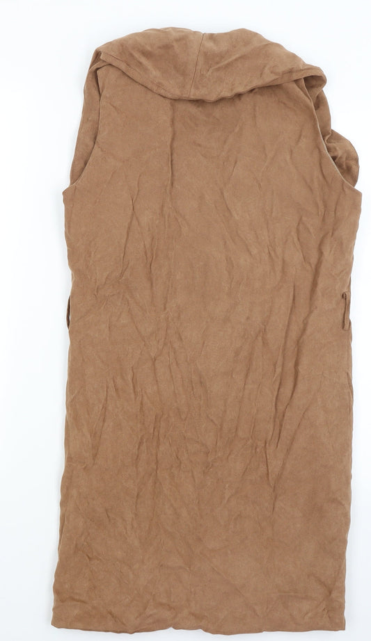 Womens UK Size 10 Ravi Famous Brown Vest Jumper
