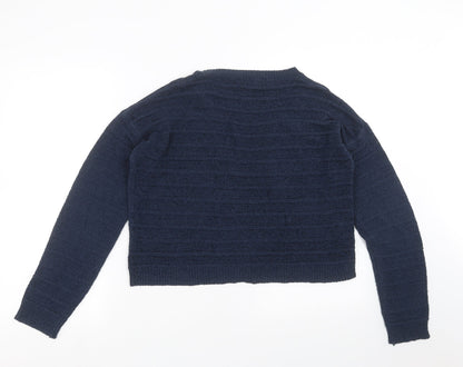 Primark Womens Blue Striped Knit Cardigan Jumper Size S