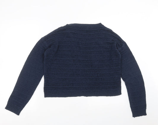Primark Womens Blue Striped Knit Cardigan Jumper Size S