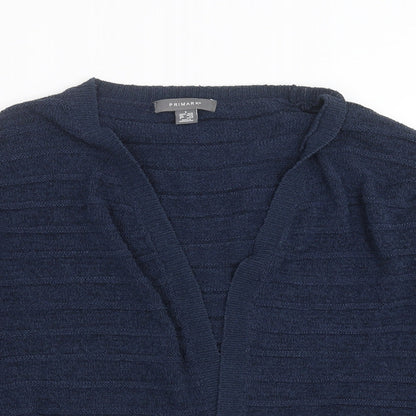 Primark Womens Blue Striped Knit Cardigan Jumper Size S