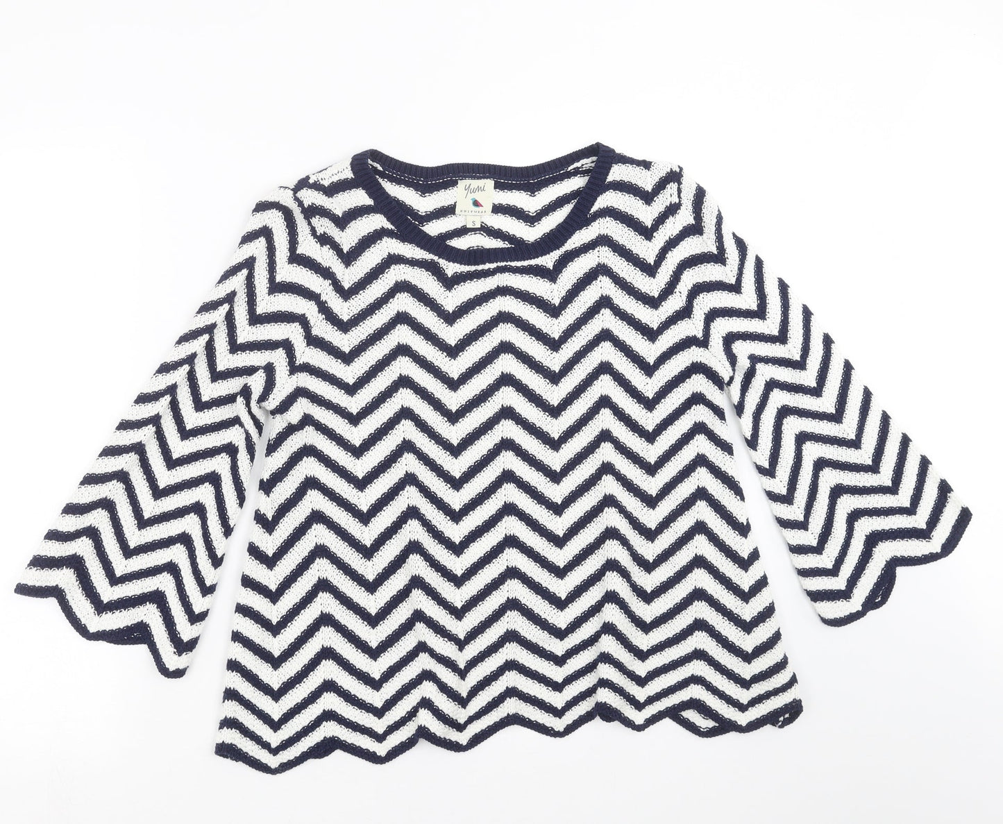 Womens UK Size S Yumi Blue Pullover Jumper