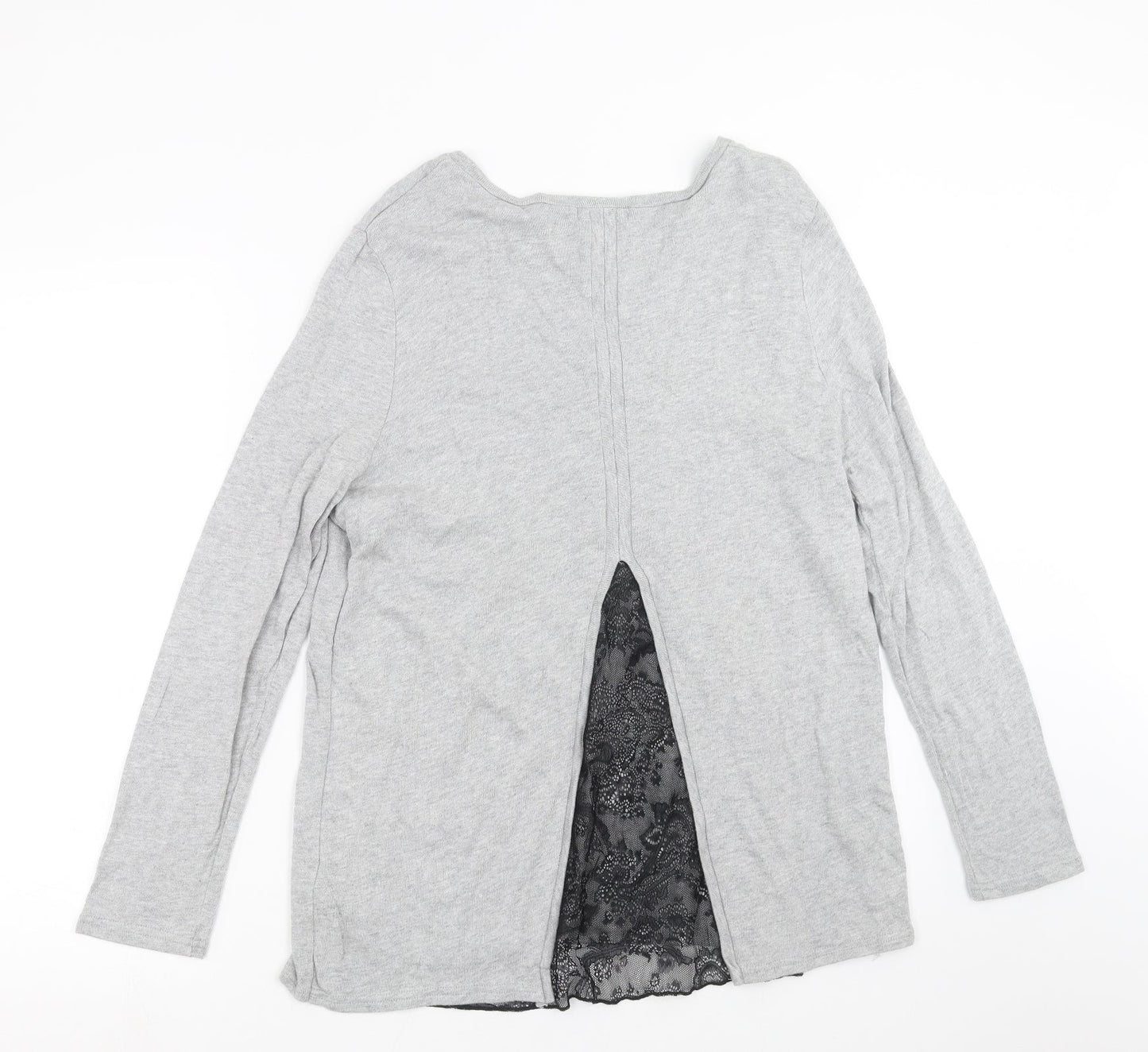 La Redoute  Womens Grey  Knit Pullover Jumper Size 18  - Lace Hem