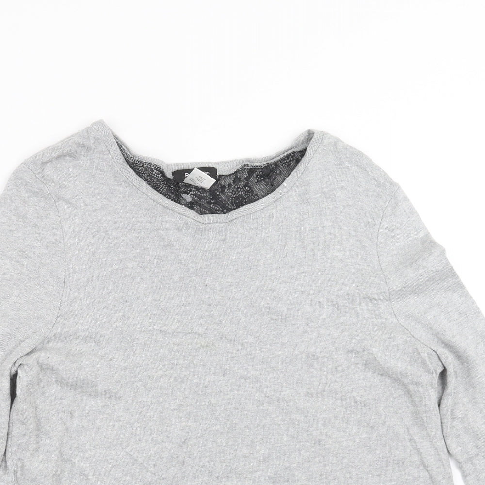 La Redoute  Womens Grey  Knit Pullover Jumper Size 18  - Lace Hem