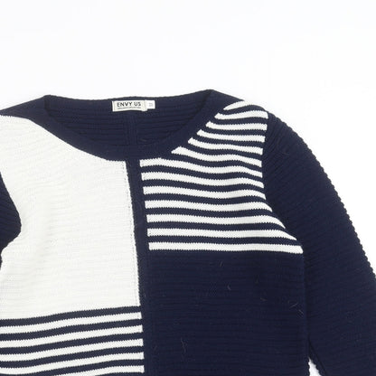 Womens UK Size M Envy Us Blue Pullover Jumper