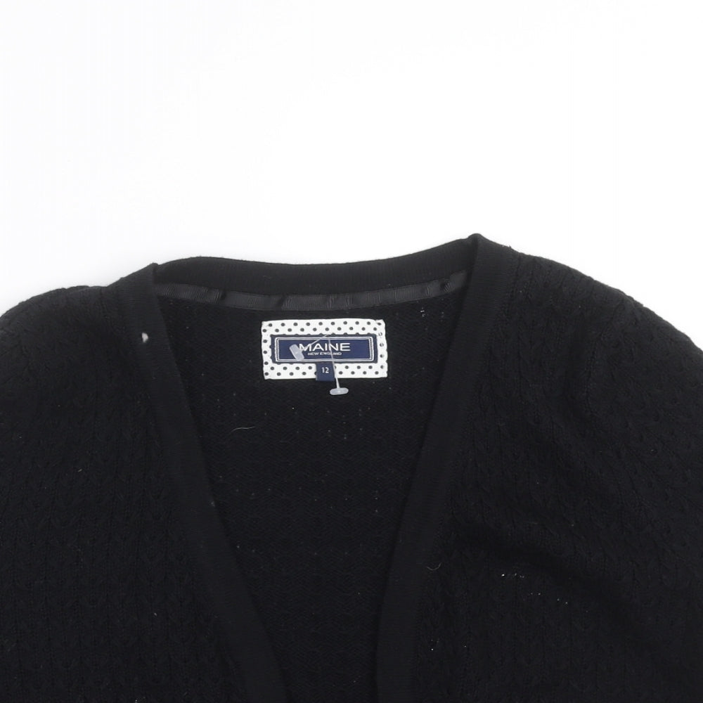 Womens UK Size 12 Maine New England Black Shrug Jumper