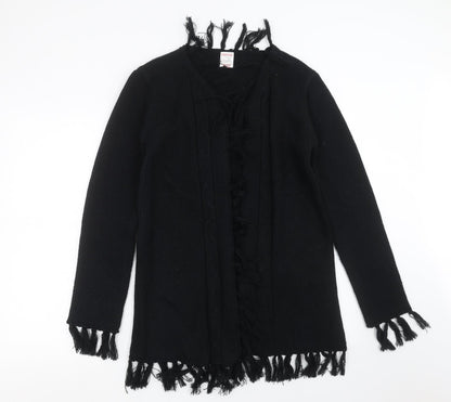 Embargo Girls Black  Knit Cardigan Jumper Size 13 Years  - Tassles