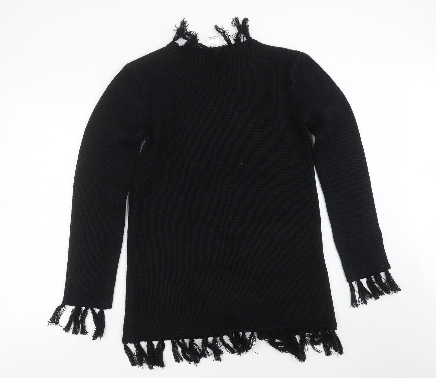 Embargo Girls Black  Knit Cardigan Jumper Size 13 Years  - Tassles