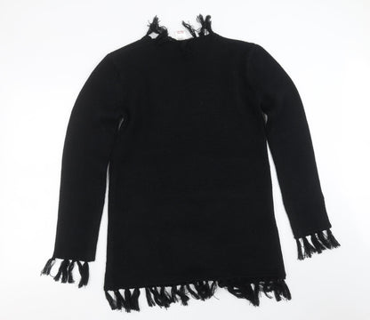 Embargo Girls Black  Knit Cardigan Jumper Size 13 Years  - Tassles