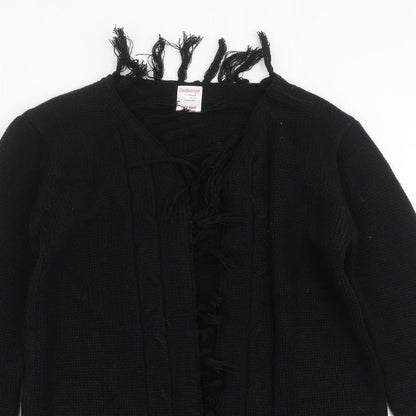 Embargo Girls Black  Knit Cardigan Jumper Size 13 Years  - Tassles