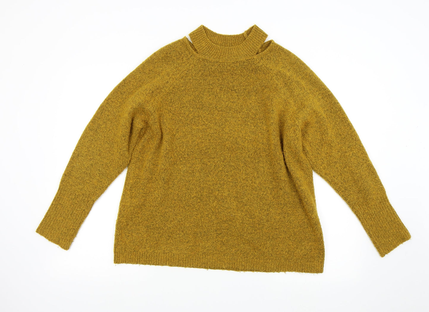 F&F Womens Yellow  Knit Pullover Jumper Size 12