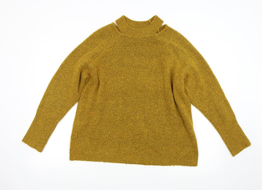 F&F Womens Yellow  Knit Pullover Jumper Size 12