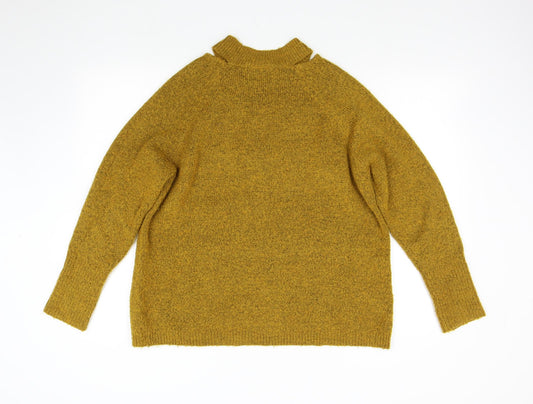 F&F Womens Yellow  Knit Pullover Jumper Size 12