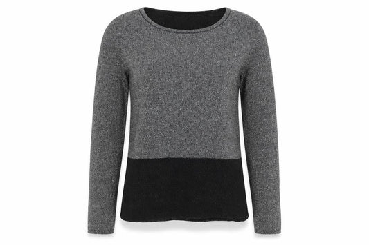 Front view of Avenue women’s silver knit jumper, size UK 12