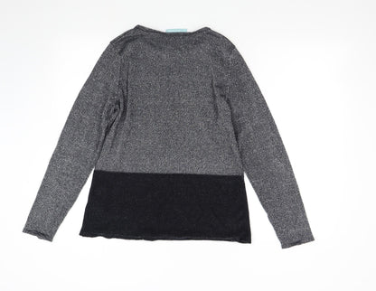Avenue Womens Silver  Knit Pullover Jumper Size 12