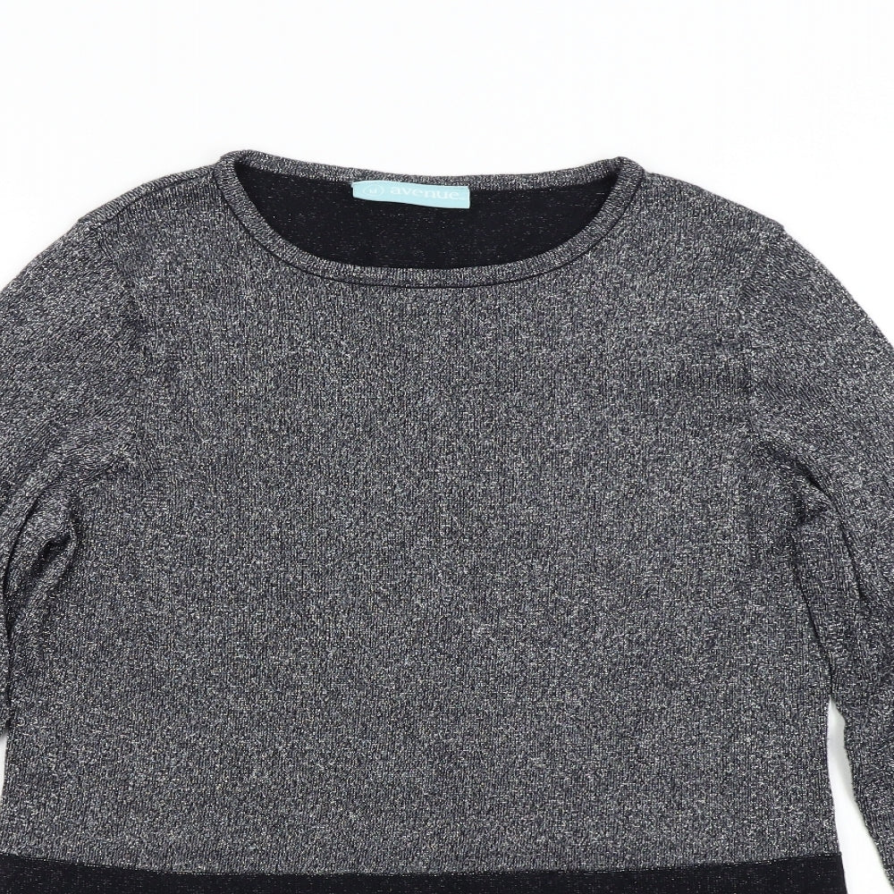 Avenue Womens Silver  Knit Pullover Jumper Size 12