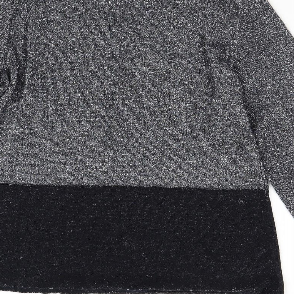 Avenue Womens Silver  Knit Pullover Jumper Size 12