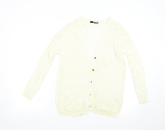 Primark Womens Ivory  Knit Cardigan Jumper Size 8