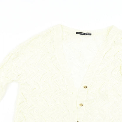 Primark Womens Ivory  Knit Cardigan Jumper Size 8