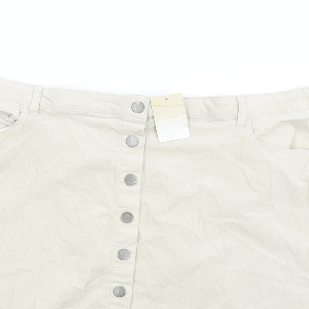 Anthology Womens Beige  Corduroy Mini Skirt Size 30