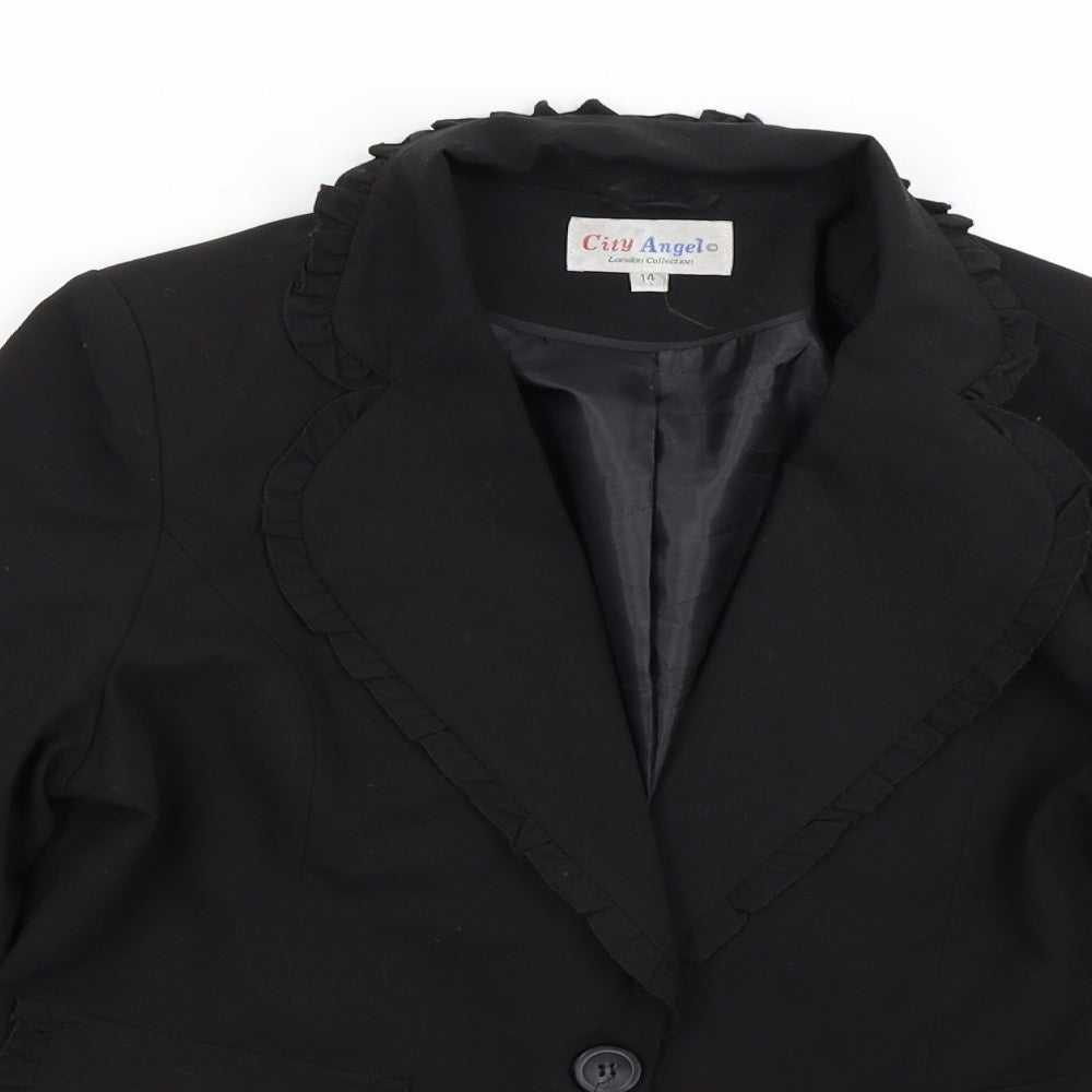 City Angel Womens Black   Jacket Suit Jacket Size 14