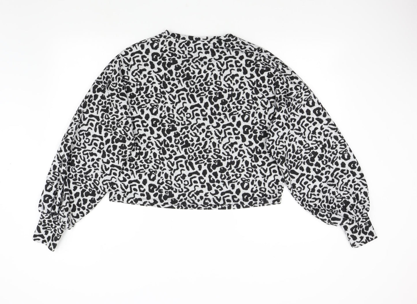 George Womens Grey Animal Print  Pullover Jumper Size S