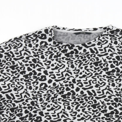 George Womens Grey Animal Print  Pullover Jumper Size S
