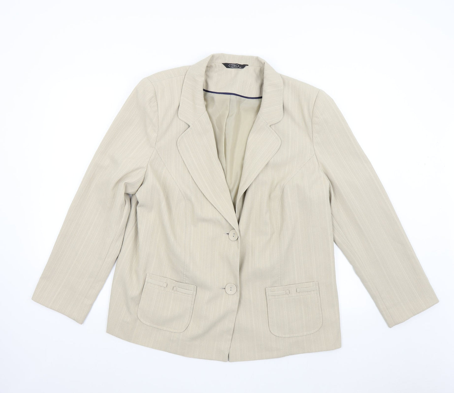 BM Collection Womens Beige   Jacket Suit Jacket Size 20