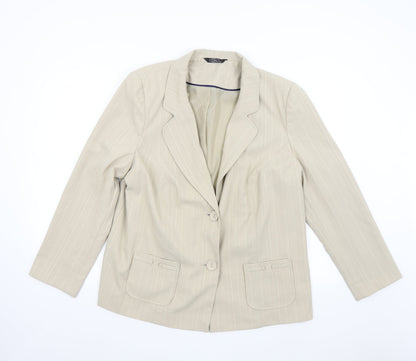 BM Collection Womens Beige   Jacket Suit Jacket Size 20