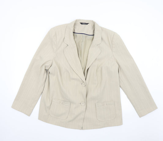 BM Collection Womens Beige   Jacket Suit Jacket Size 20