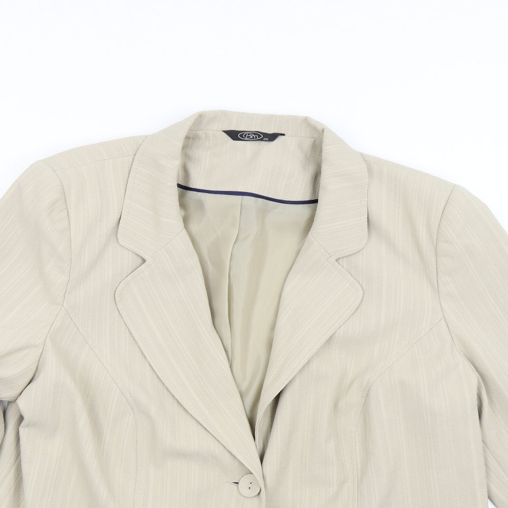 BM Collection Womens Beige   Jacket Suit Jacket Size 20