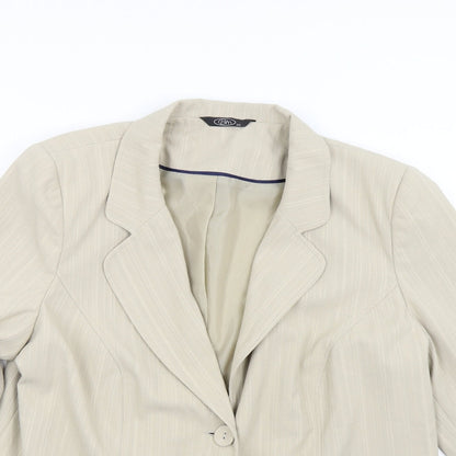 BM Collection Womens Beige   Jacket Suit Jacket Size 20