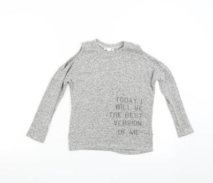 Primark Girls Grey   Pullover Jumper Size 8-9 Years