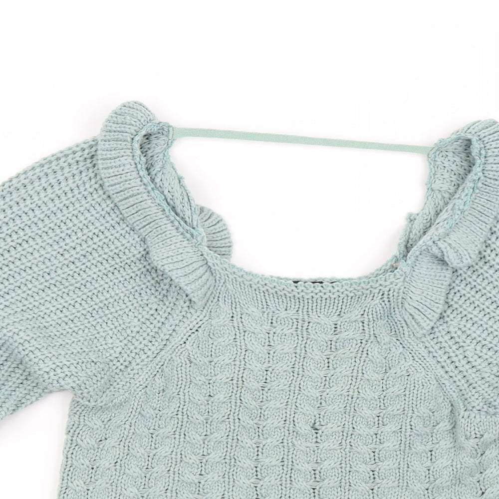 Boohoo Womens Grey  Knit Pullover Jumper Size S