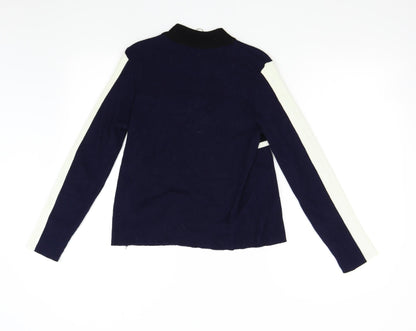 Womens UK Size L Cooperative Blue Henley Jumper