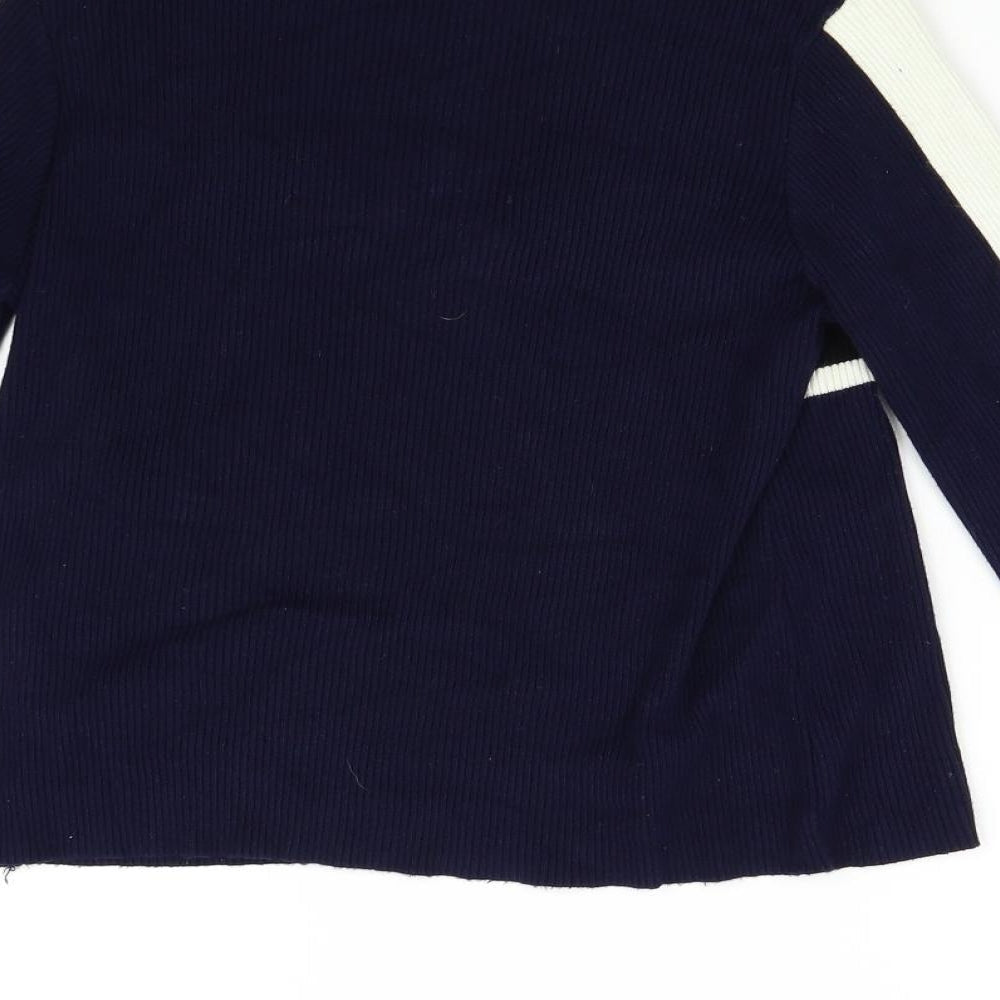 Womens UK Size L Cooperative Blue Henley Jumper