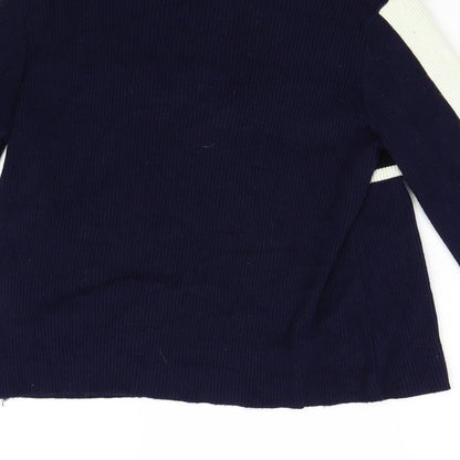 Womens UK Size L Cooperative Blue Henley Jumper