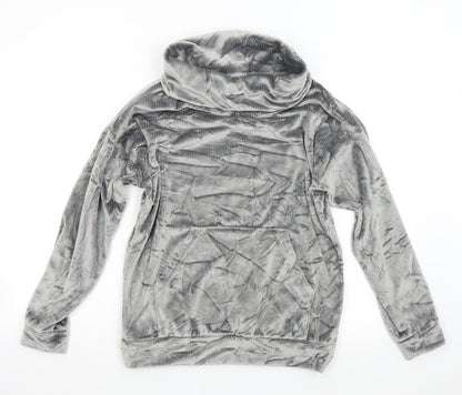 Nutmeg Womens Grey  Velour Pullover Jumper Size 8