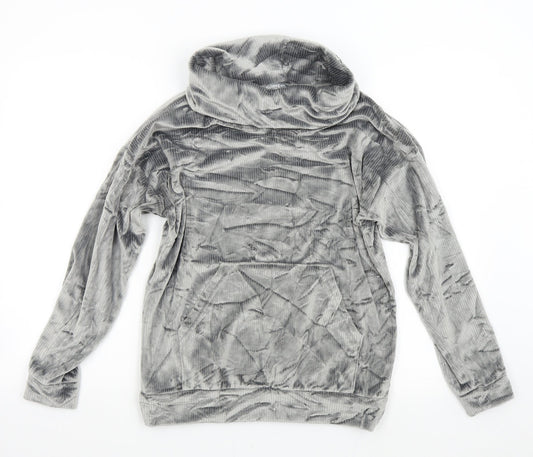 Nutmeg Womens Grey  Velour Pullover Jumper Size 8