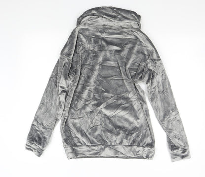 Nutmeg Womens Grey  Velour Pullover Jumper Size 8