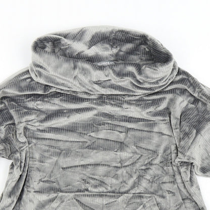 Nutmeg Womens Grey  Velour Pullover Jumper Size 8