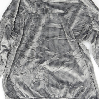 Nutmeg Womens Grey  Velour Pullover Jumper Size 8