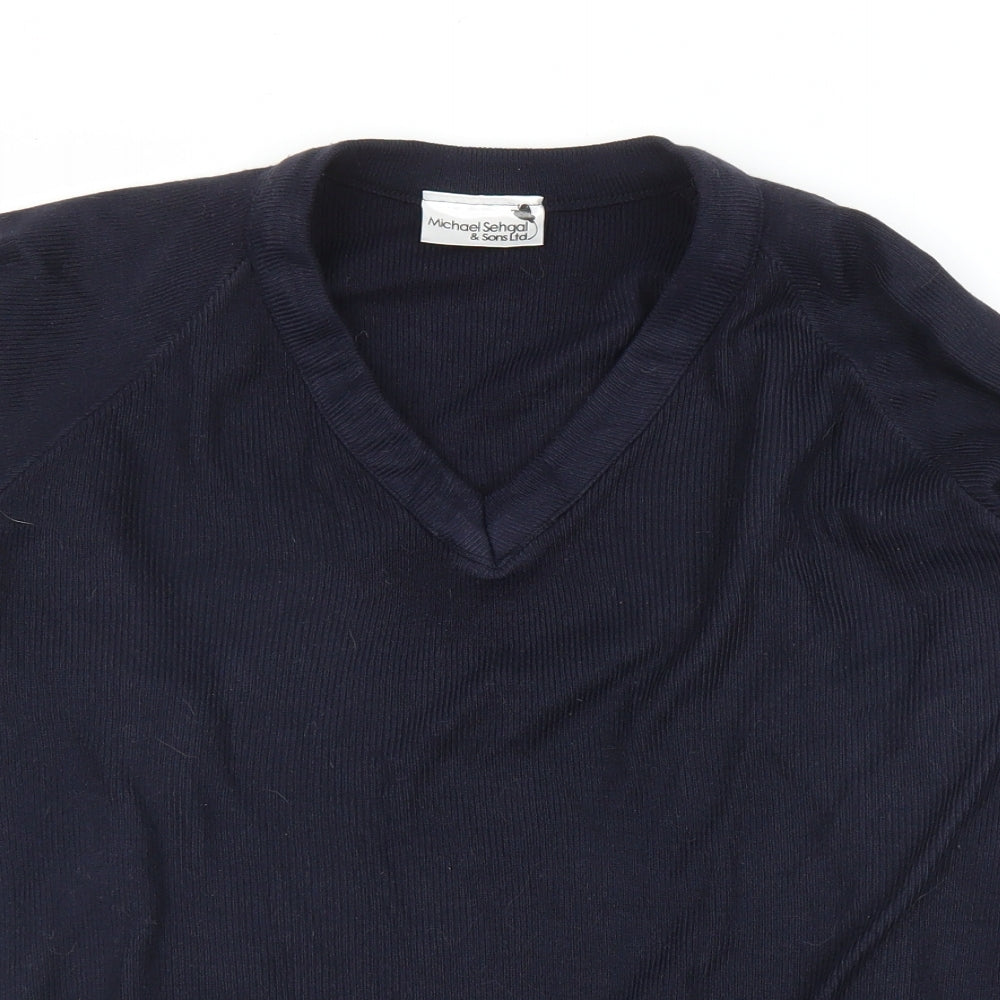 Michael Seghal Mens Blue   Pullover Jumper Size M
